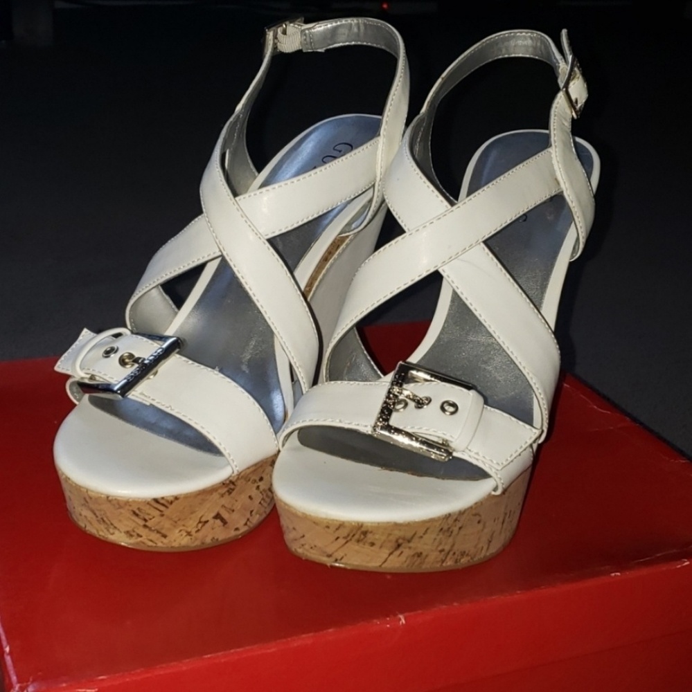 Guess White Pump High Heels Wedges